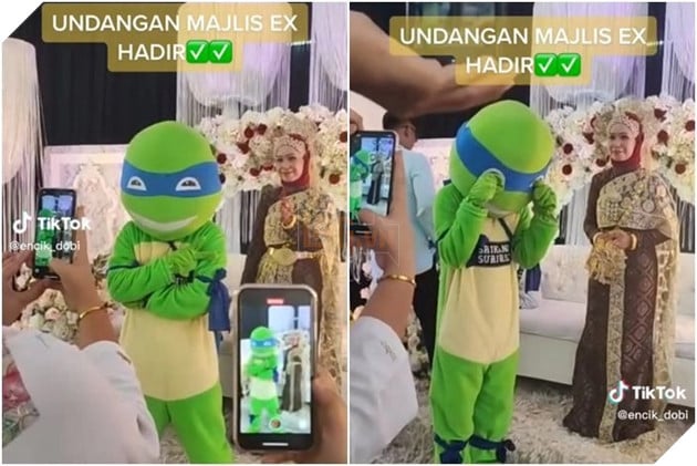 Nam thanh niên hóa trang thành Ninja Rùa để dự lễ cưới của người yêu cũ