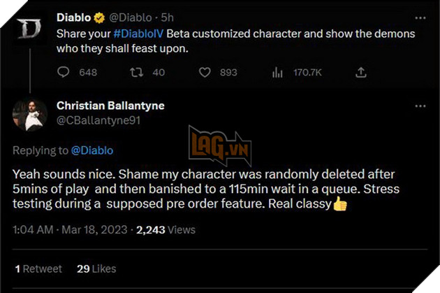 Giai đoạn thử nghiệm Diablo 4 đầy bất ổn: Game thủ vừa rớt mạng và bị xóa cả nhân vật mới tạo 5