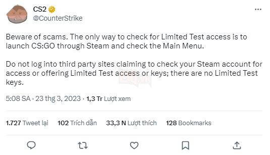 Valve lên tiếng cảnh báo tình trạng scam dữ liệu người dùng bằng key CS 2 giả 2