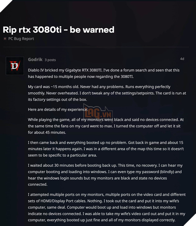 Diablo IV beta có thể làm cháy GPU cao cấp của bạn  2