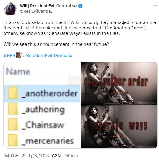 Khai thác dữ liệu Resident Evil 4 Remake, fan tìm ra gợi ý về Separate Ways 2