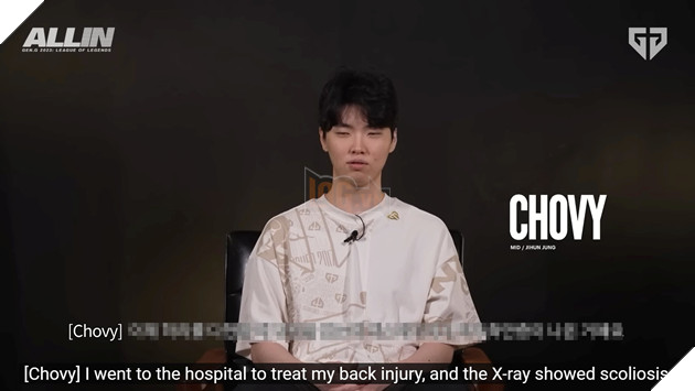 LMHT: Chovy thông báo bị cong vẹo cột sống