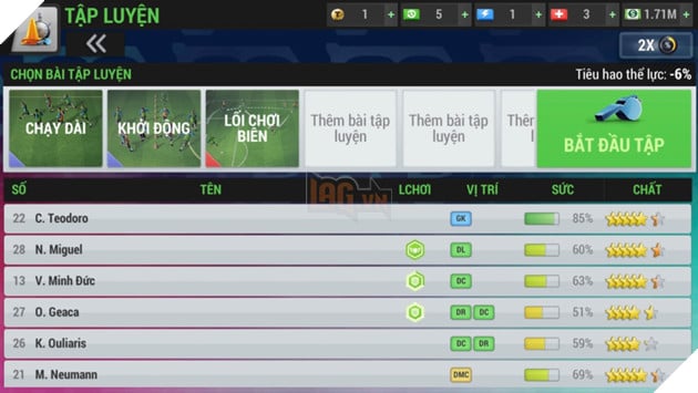 Top Eleven VNG: Các bài Tập Luyện hiệu quả nhất để tối ưu khả năng của cầu thủ  4