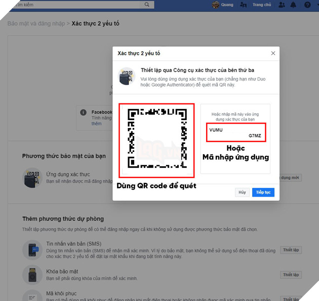 Hướng dẫn cách xác thực 2 yếu tố trên Facebook bằng Google Authenticator 6