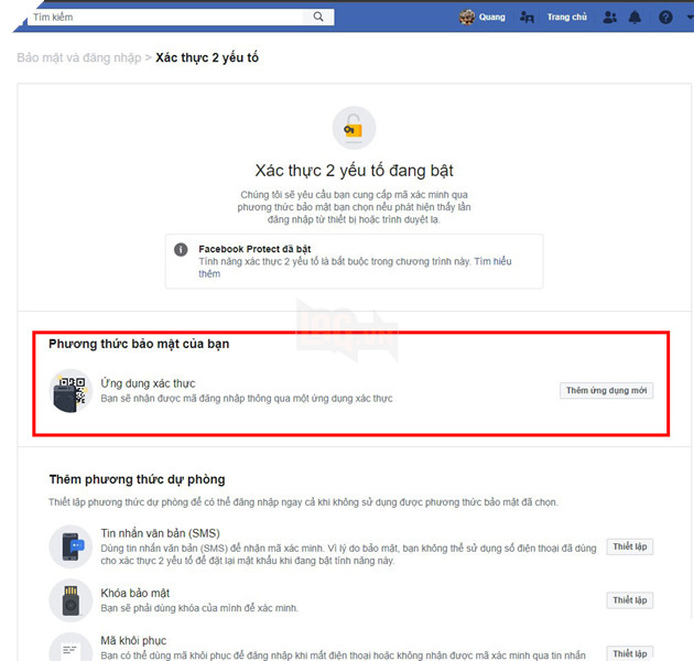 Hướng dẫn cách xác thực 2 yếu tố trên Facebook bằng Google Authenticator 5
