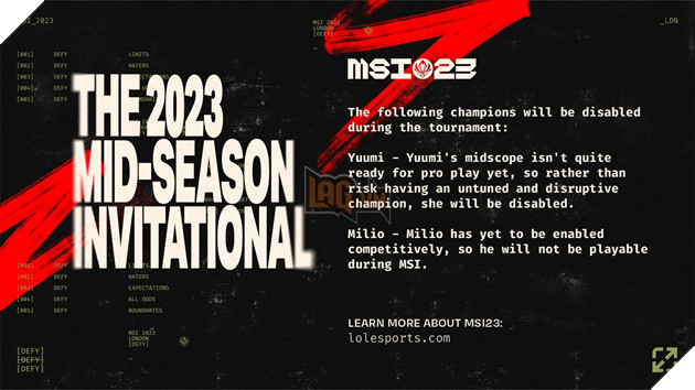 LMHT: Milio và Yuumi sẽ không được phép xuất hiện tại MSI 2023