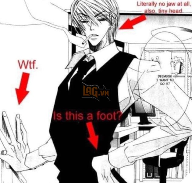 meme sai tỉ lệ nhân vật manga