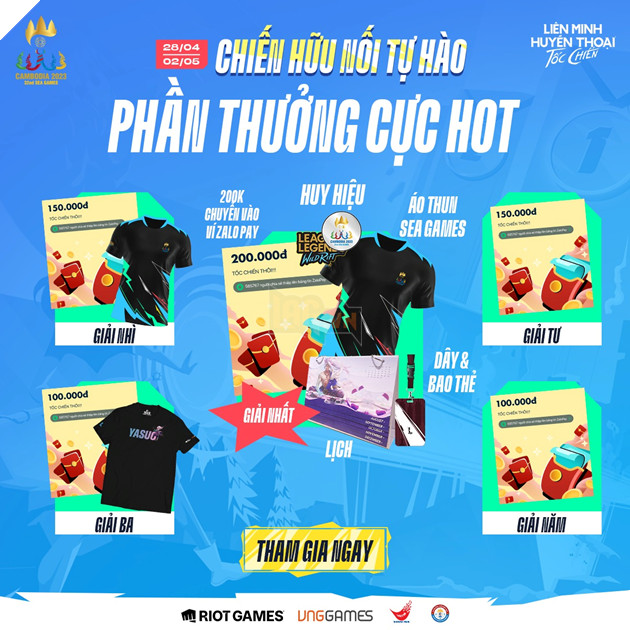 SEA Games 32: Thông tin các hoạt động cộng đồng dành cho Liên Minh Huyền Thoại: Tốc Chiến  2