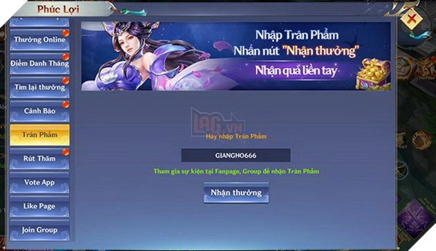 Hướng dẫn cách nhập và tổng hợp Giftcode Giang Hồ Bát Phái Phân Tranh mới nhất năm 2023 3