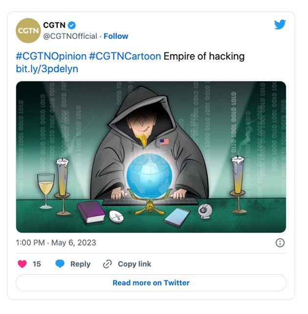 Trung Quốc cáo buộc và cho rằng Mỹ đang điều hành "đế chế tin tặc" 