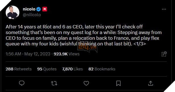 Riot Games lần đầu tiên đổi Giám đốc Điều hành mới sau 14 năm hoạt động sôi nổi  2