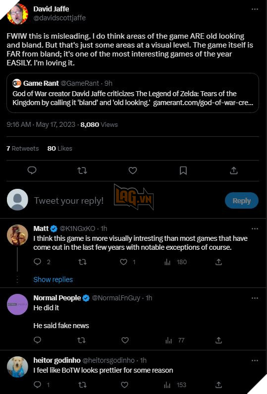 Cha đẻ God of War chê Tears of the Kingdom nhạt nhẽo và cũ kĩ, nhưng không phải tất cả 5