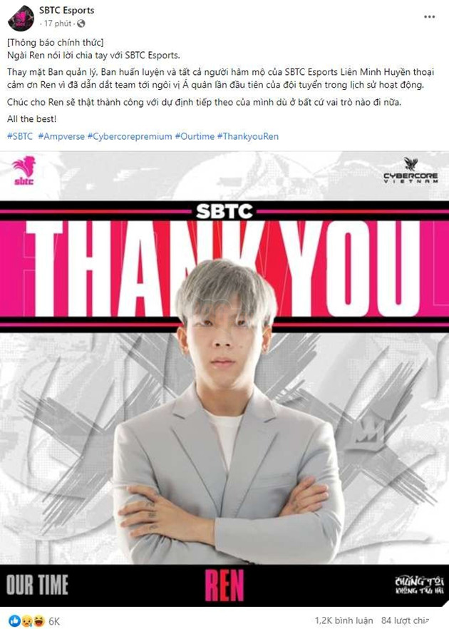 LMHT: SBTC Esports bất ngờ chia tay HLV Ren và tuyển thủ Spot trước thềm VCS Mùa Hè 2023