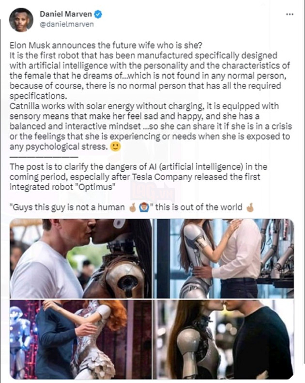 Sự thật đằng sau những bức ảnh Elon Musk ôm hôn nữ robot đang lan truyền mạng xã hội