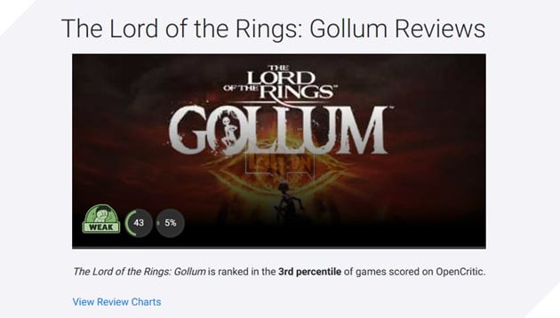 Lord of the Rings: Gollum vừa ra mắt đã sớm lọt Top game tệ nhât năm 2023