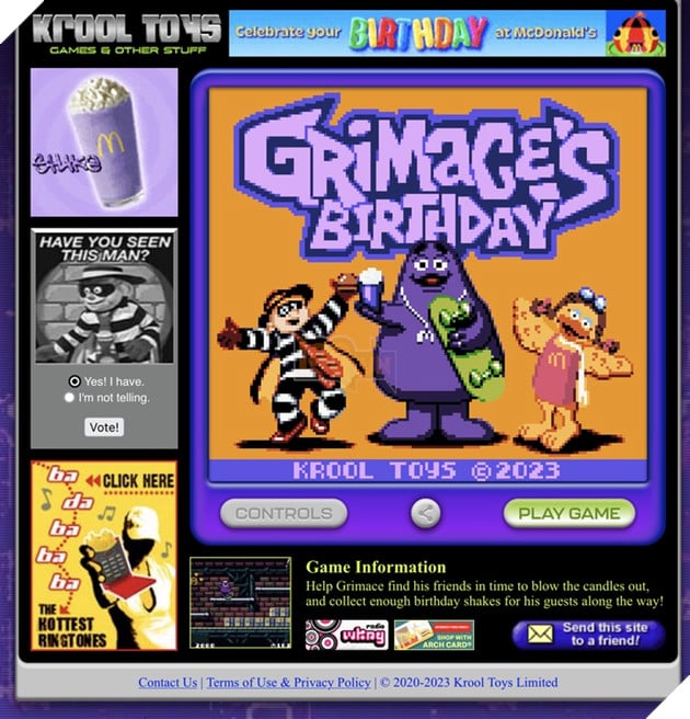 McDonald's bất ngờ công bố một trò chơi mới nhưng lại mang phong cách cổ điển đáng yêu