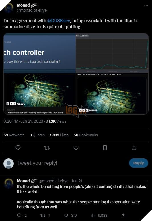 Sự kiện tàu ngầm tham quan Titanic mất tích vô tình khiến doanh số một trò chơi kinh dị tăng lên 4