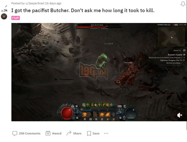 Game thủ Diablo 4 bất ngờ chạm trán con trùm The Butcher cấp 1 và cái kết không mấy thú vị 3