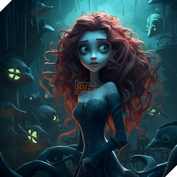 Sẽ thế nào nếu nhân vật Disney được AI vẽ lại theo phong cách kinh dị Tim Burton? 6