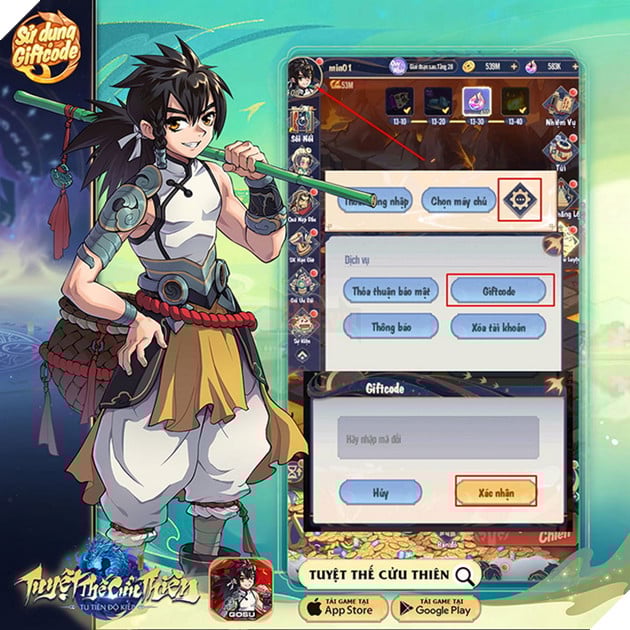 Hướng dẫn cách nhập và tổng hợp Giftcode Tuyệt Thế Cửu Thiên mới nhất năm 2023 2