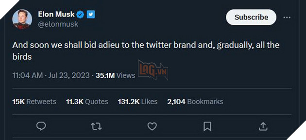 Elon Musk dự tính khai tử tên gọi Twitter và logo con chim xanh để đổi thành X khá khó hiểu 3