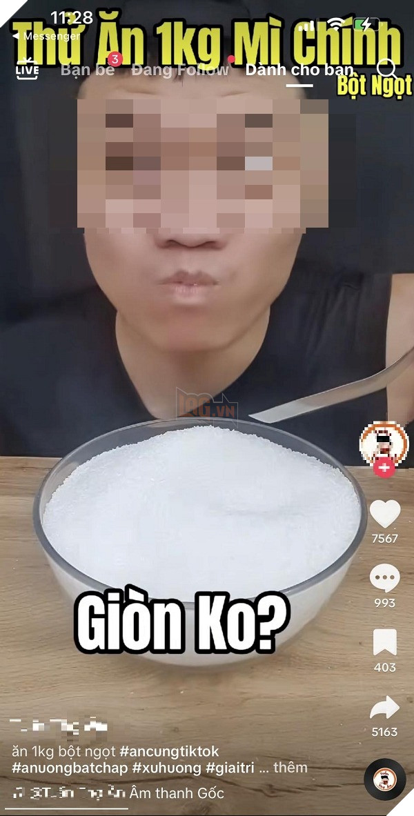 Xuất hiện video ăn 1kg bột ngọt trên TikTok khiến nhiều người ngao ngán