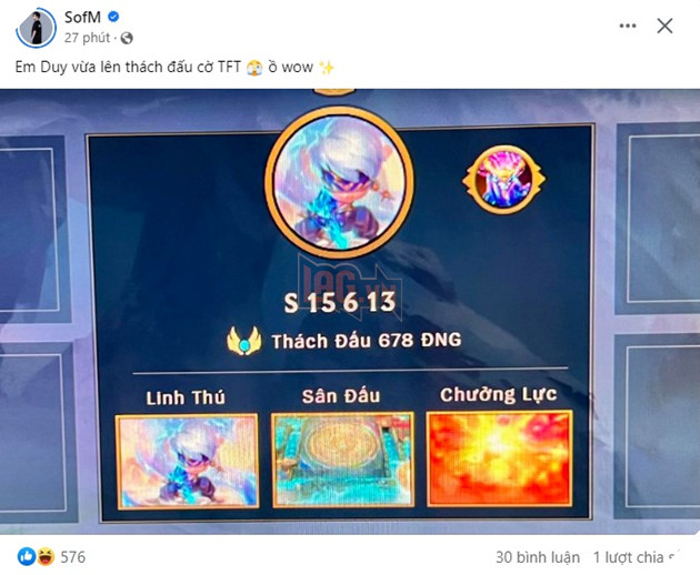 SofM khẳng định bản thân là Vua Trò Chơi làng game Việt qua thành tích mới của mình