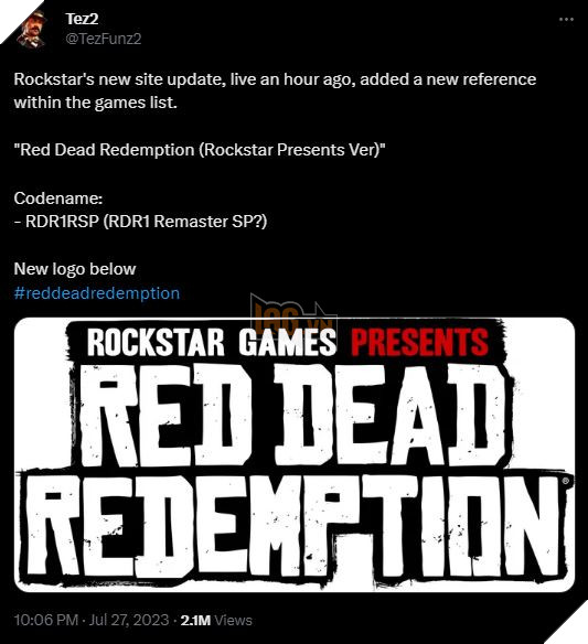 Thêm bằng chứng cho thấy Rockstar Games sẽ ra mắt Red Dead Redemption Remaster 2