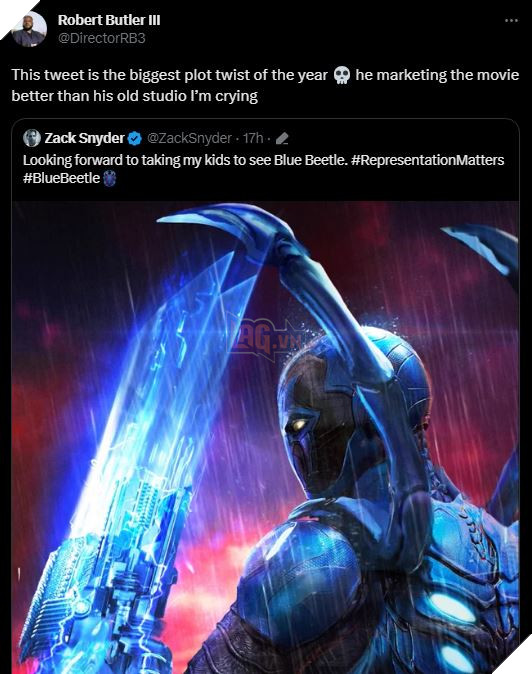 Zack Snyder khiến cộng đồng Twitter bùng nổ khi bày tỏ sự hào hứng dành cho Blue Beetle 4