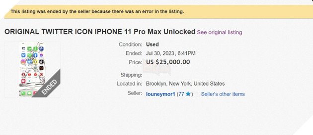 iPhone vẫn cài đặt Twitter "logo cũ" đang được rao bán với giá 25.000 USD