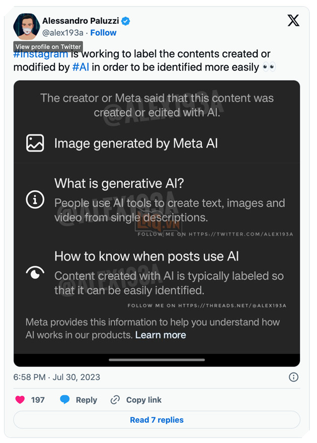 Instagram thêm tính năng mới cho phép bạn phân biệt giữa ảnh thật và ảnh do AI tạo