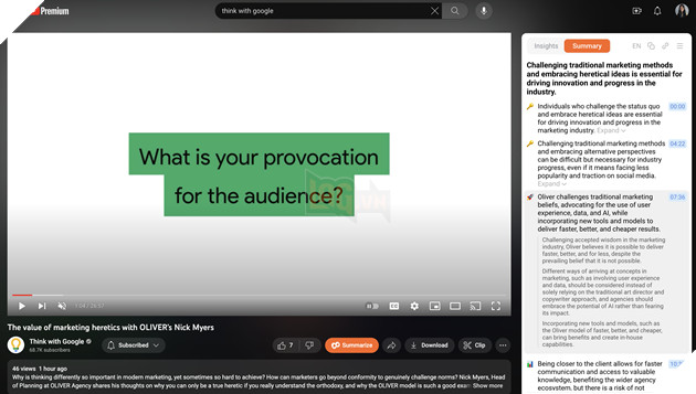 Google thử nghiệm tóm tắt video YouTube do AI tạo