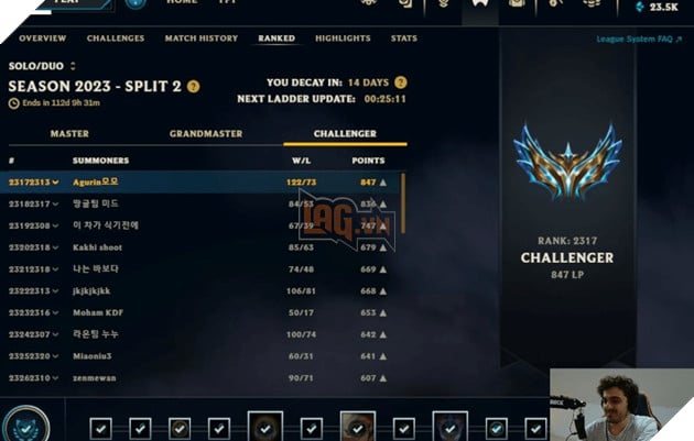 LMHT: Nam streamer đạt rank Thách Đấu tại Hàn Quốc chỉ trong vỏn vọn chưa đầy 2 tuần 2