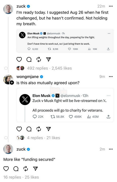 Elon Musk vs Mark Zuckerberg dự tính sẽ đấm nhau và livestream trên nền tảng X để gây quỹ từ thiện 3