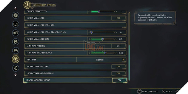Hogwarts Legacy chính thức ra mắt chế độ dành cho những người mắc hội chứng sợ nhện 3