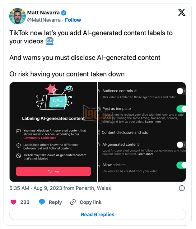 Nối gót Instagram, TikTok sẽ gắn tag vào nội dung do AI tạo ra