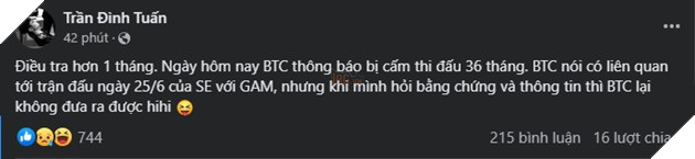 LMHT: Tuyển thủ SBTC Esports hé lộ án phạt 3 năm nhưng không được nhận bằng chứng, VCS chính thức lên tiếng 3