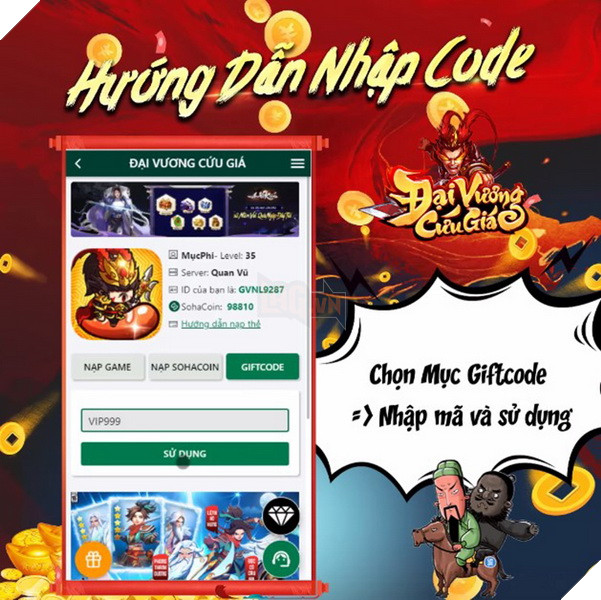 Hướng dẫn cách nhập và tổng hợp Giftcode Đại Vương Cứu Giá SohaGame mới nhất năm 2024 Code-dai-vuong-cuu-gia-moi-nhat-3_CNPE