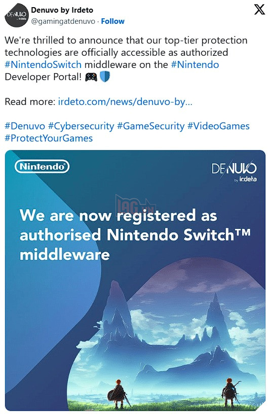 Denuvo thông báo đặt chân nên Nintendo Switch khiến game thủ toát cả mồ hôi