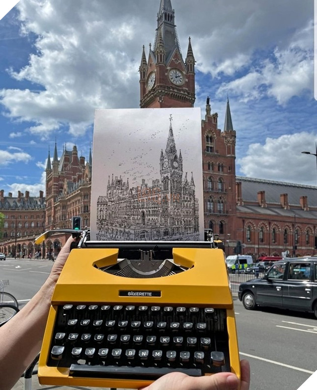 Vẽ tranh bằng máy đánh chữ, nam họa sĩ khiến cộng đồng mạng phải ngạc nhiên 4