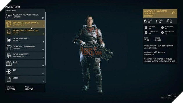 Starfield: Bộ đôi trang bị giúp người chơi mang được nhiều vật phẩm hơn