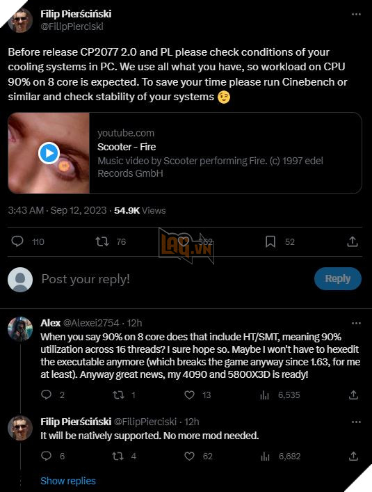 Cập nhật 2.0 cho Cyberpunk 2077, CPU có thể bùng cháy lúc nào không hay 2