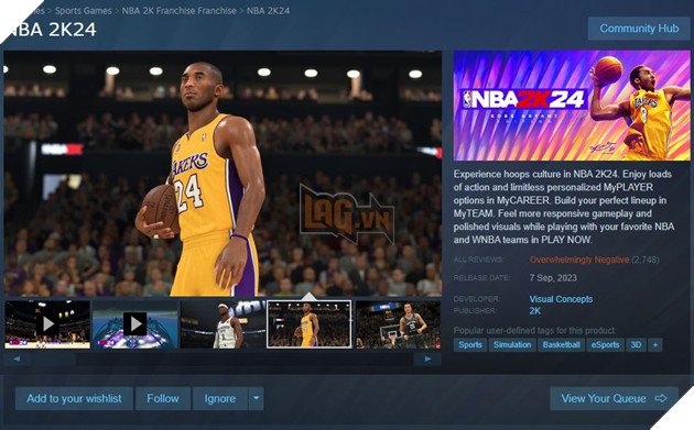 Nối tiếp xu hướng game NBA, phiên bản 2K24 vừa ra mắt đã mang về thành quả không ai muốn