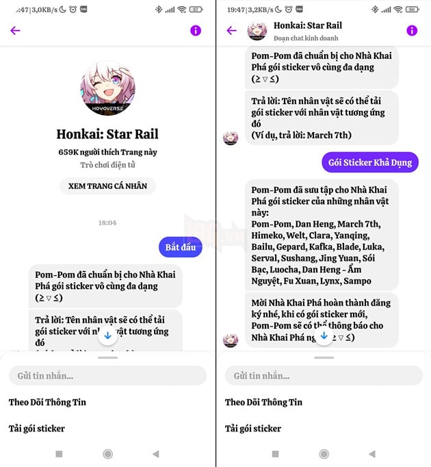 Hướng dẫn cách tải dàn sticker Honkai: Star Rail cực xịn vào điện thoại di động của bạn