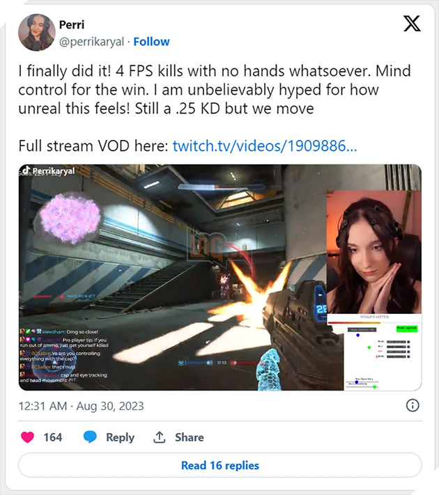 Nữ streamer chơi Valorant bằng thiết bị truyền sóng não khiến cộng đồng xôn xao