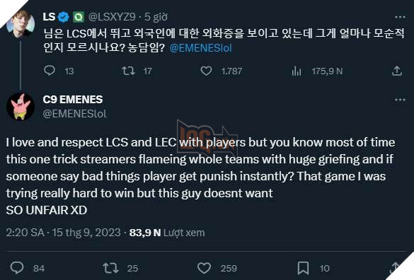 LMHT: Tuyển thủ Cloud9 bị tố cáo có hành vi phân biệt chủng tộc gây chấn động cộng đồng