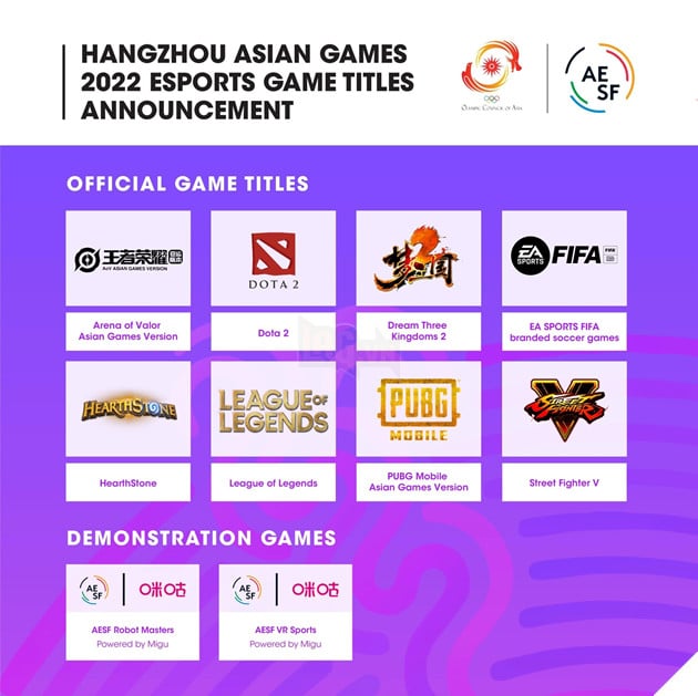 Asian Games 2022: Lịch thi đấu tổng hợp toàn bộ các môn Esports tại Hàng Châu