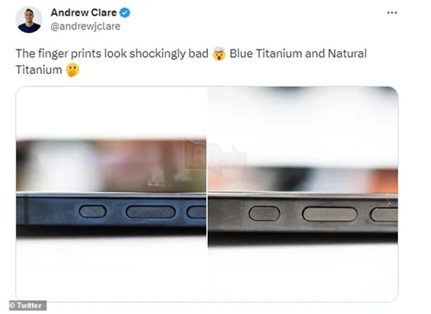 Khung viền titan trên iPhone 15 Pro/ Pro Max tự chuyển màu sau một thời gian ngắn sử dụng