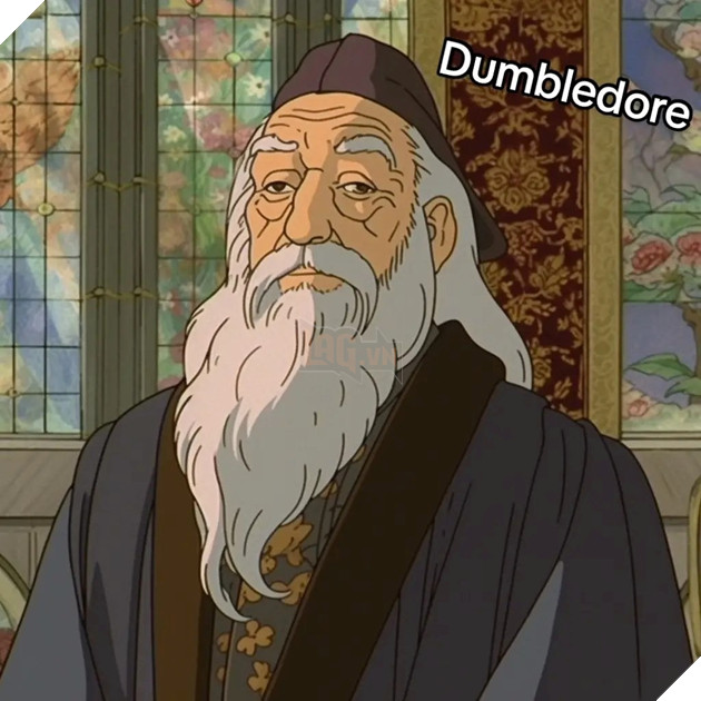 phong - Dàn diễn viên Harry Potter theo phong cách anime của Studios Ghibli Dumbledore_LMDL