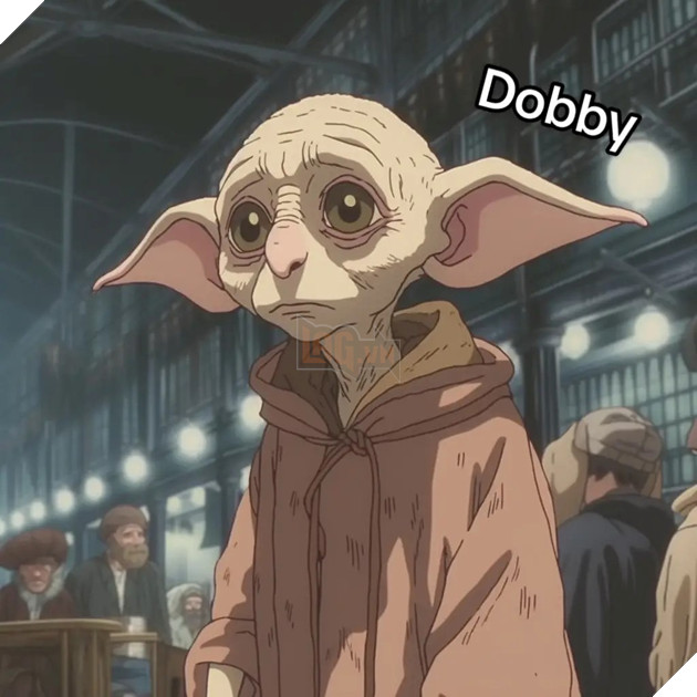 Dàn diễn viên Harry Potter theo phong cách anime của Studios Ghibli Dobby_LWKA